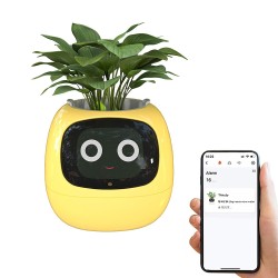 Smart AI Planter Smart Plant Pot with LCD Screen Display APP Control - Yellow Smart AI Planter Smart Plant Pot with LCD Screen Display APP Control - Yellow