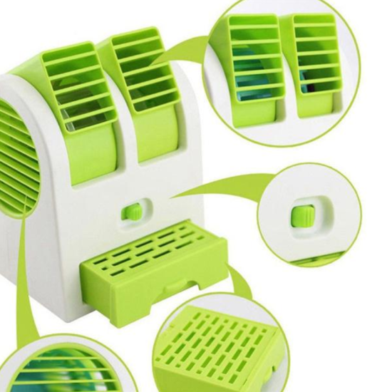 Mini Air Cooler Fan Usb Battery Operated Portable Air Conditioner - Green