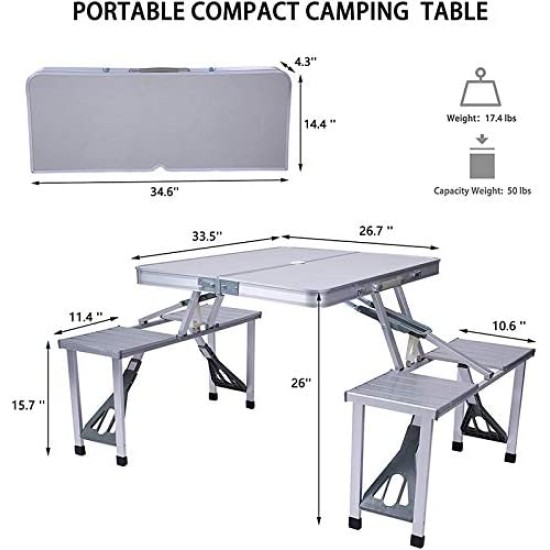 Foldable Aluminium Picnic Table