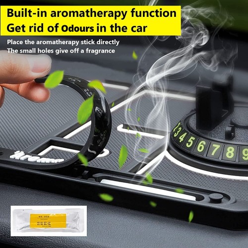 Anti-Slip Car Dashboard Mat & Mobile Phone Holder Mount with Car Perfume