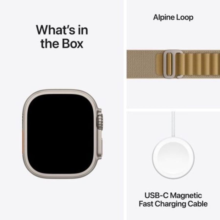Apple Watch Ultra 2 GPS + Cellular 49mm Natural Titanium Case with Tan Alpine Loop - Medium Apple Watch Ultra 2 GPS + Cellular 49mm Natural Titanium Case with Tan Alpine Loop - Medium