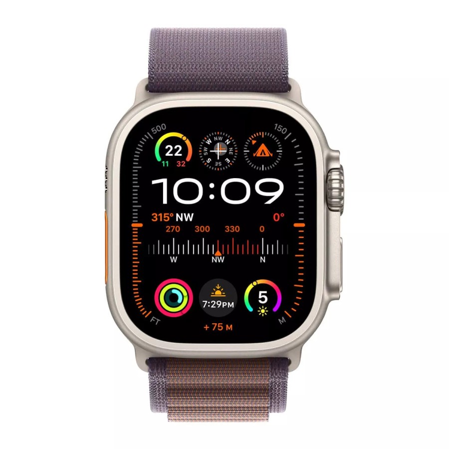 Apple Watch Ultra 2 GPS + Cellular, 49mm Titanium Case with Indigo Alpine Loop - Small