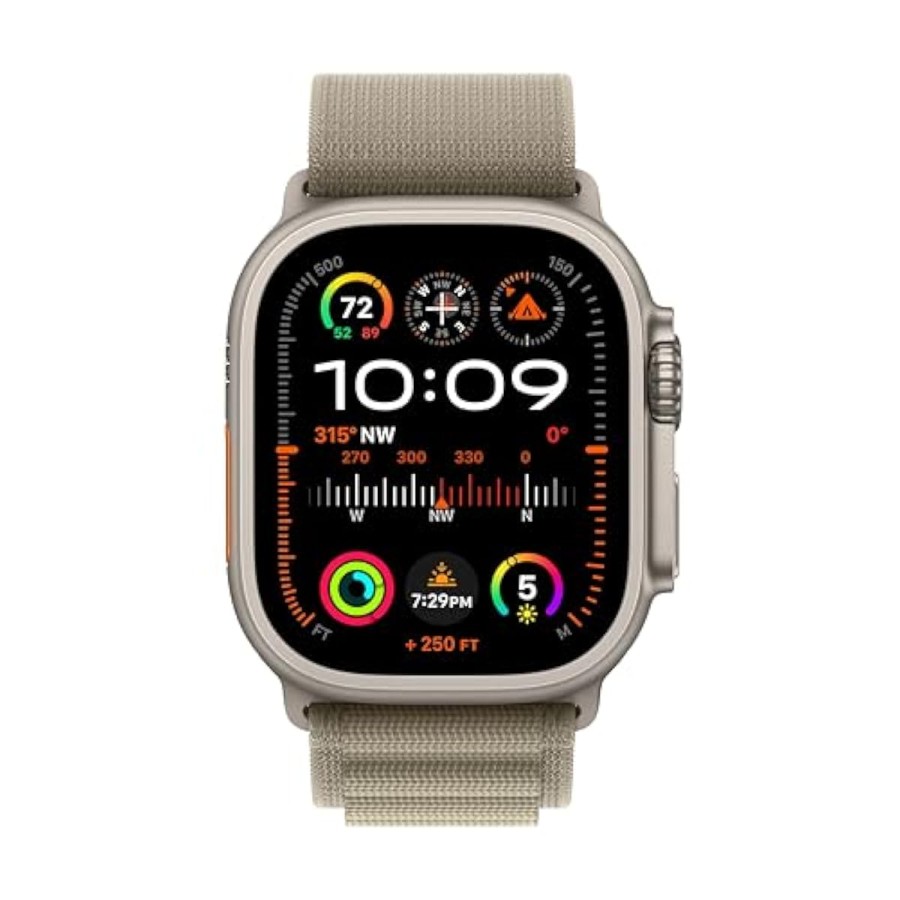 Apple Watch Ultra 2 GPS + Cellular, 49mm Titanium Case with Olive Alpine Loop - Small