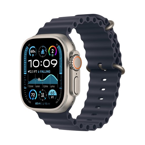 Apple Watch Ultra 2 GPS + Cellular 49mm Natural Titanium Case with Navy Ocean Band