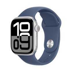 Apple Watch Series 10 GPS 46mm Silver Aluminium Case with Denim Sport Band - M/L Apple Watch Series 10 GPS 46mm Silver Aluminium Case with Denim Sport Band - M/L