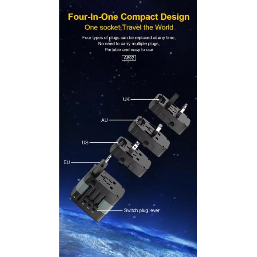 Aspor A892 Universal GAN 20w World Travel Charger