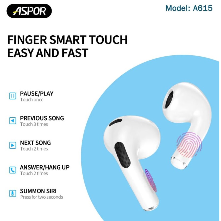 Aspor Airpods A615 TWS true wireless Airpods