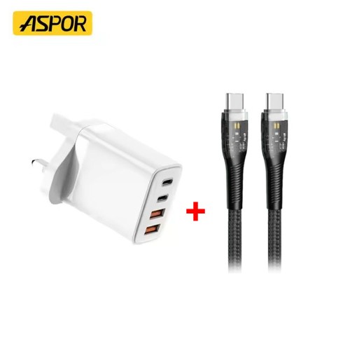 Aspor A833 40W Super Power Fast Charger + Aspor A153 PD 240W Fast Charging Type-C Cable 1.8M