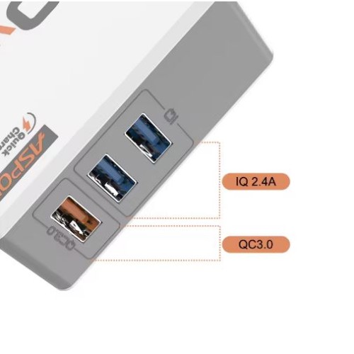 Aspor A858 3 USB Charging Ports 30W