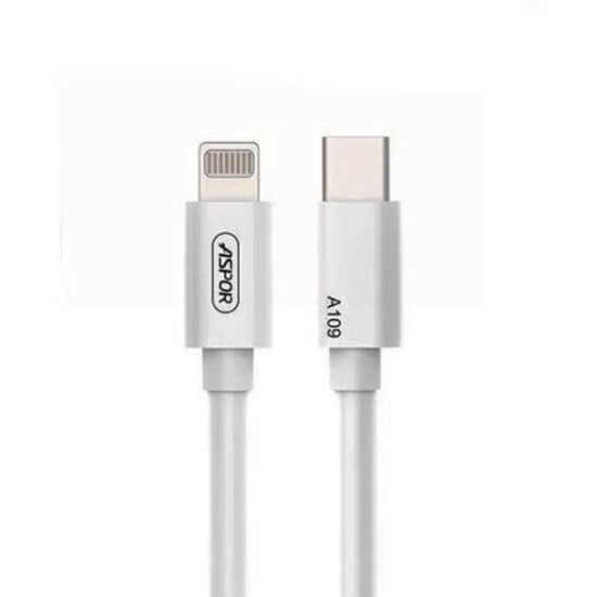 Aspor A109 3.0A 20W Type C to Lightning Cable - 1m