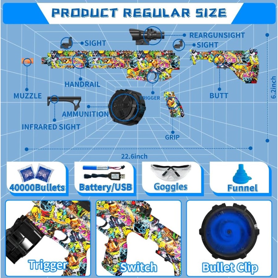 Assauit Rifle 3K Shooting Graffiti Gel Blaster Gun