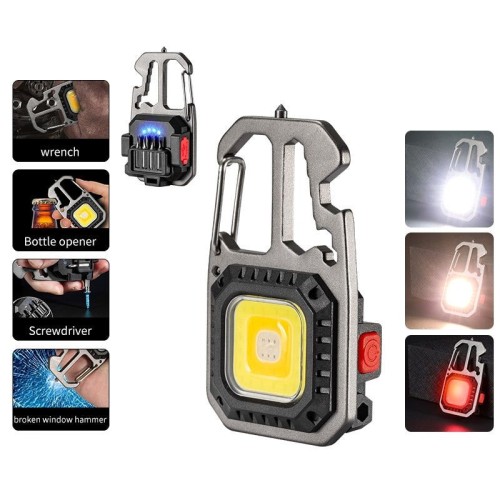 LED COB Flashlight Keychain Light with Stand