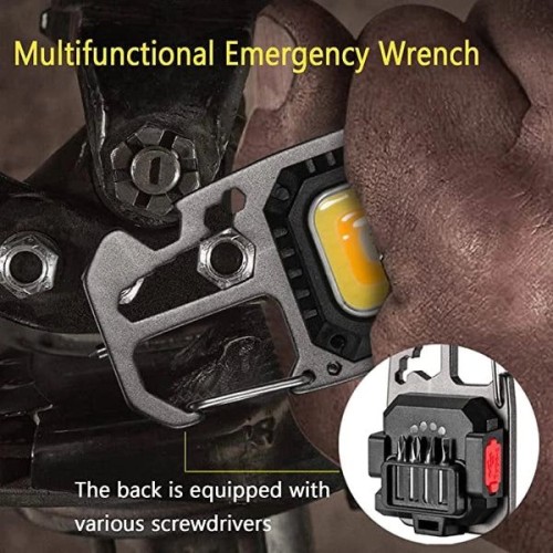 LED COB Flashlight Keychain Light with Stand