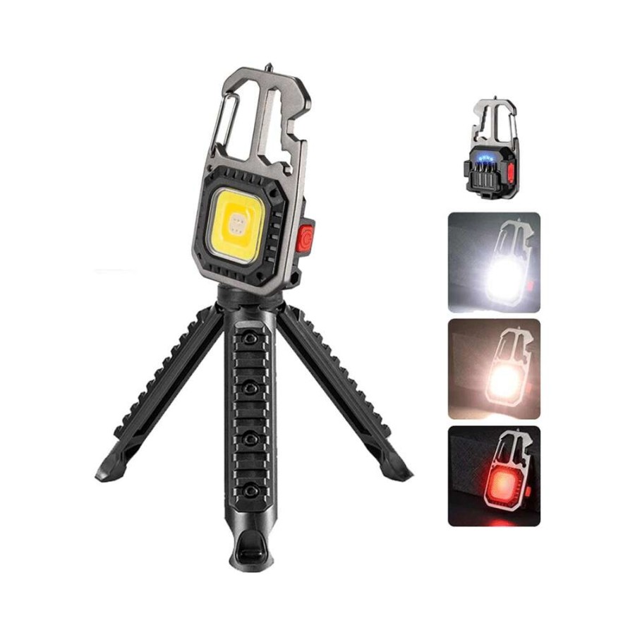 LED COB Flashlight Keychain Light with Stand