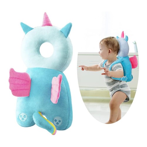 Child Head Protection Pillow - Unicorn Blue