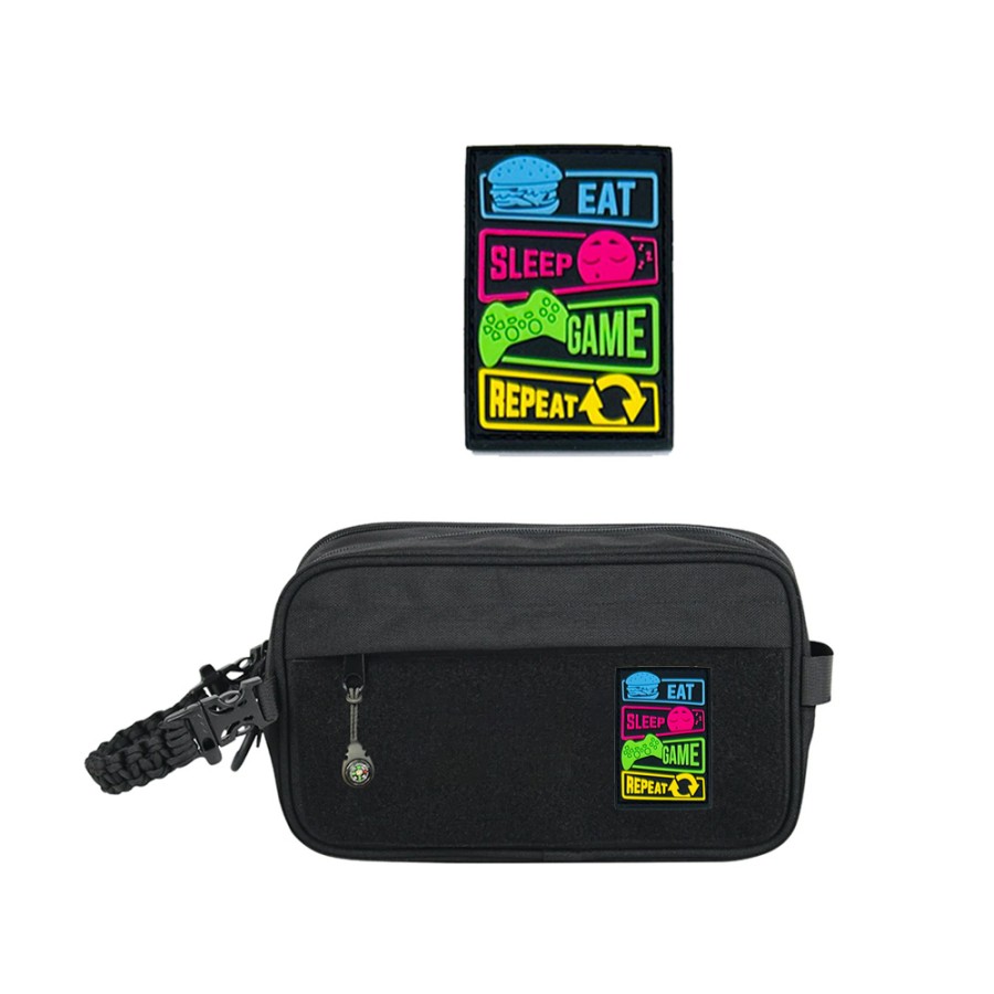 Velcro Patches For Handbag - Eat, Sleep, Game, Repeat Velcro Patches For Handbag - Eat, Sleep, Game, Repeat