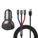 Baseus Car Charger 3 in 1 USB Cable 1.2M