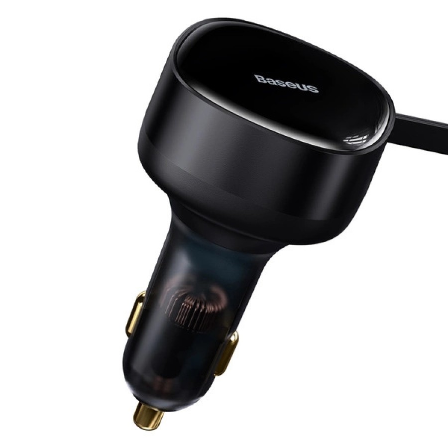 Baseus Enjoyment Retractable 2 in 1 Car Charger Type-C + 8 Pin 30W