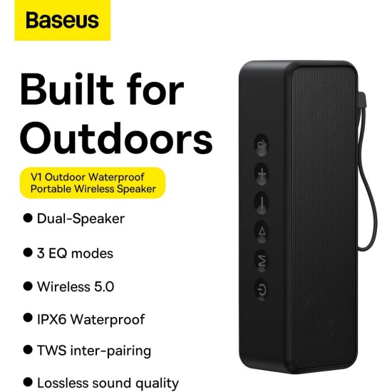 Baseus V1 Bluetooth Portable Speaker Outdoor IPX6 Waterproof