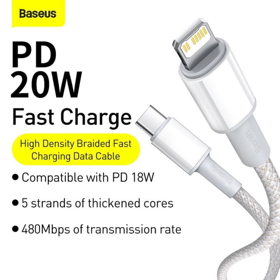 Baseus High Density Braided Fast Charging Data Cable Type-C to Lightning Cable PD 20W - 1m