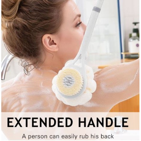 2 IN 1 Long Handled Soft Back Scrubber with Bristles