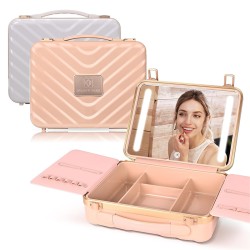 Portable LED Mirror Makeup Bag – Cosmetic Travel Organizer