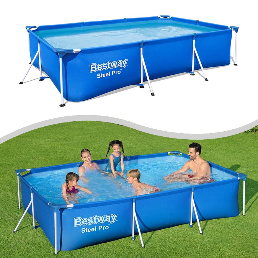 Bestway Steel Pro Rectangular Pool - 56404 (300X201X66CM) Bestway Steel Pro Rectangular Pool - 56404 (300X201X66CM)
