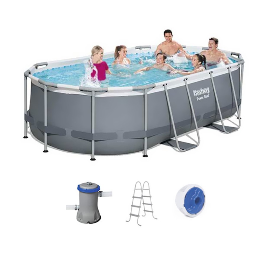 BESTWAY Power Steel Oval Pool Set - 56620 (427x250x100cm) BESTWAY Power Steel Oval Pool Set - 56620 (427x250x100cm)