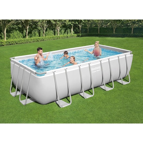 BESTWAY Power Steel Rectangular Pool Set - 56670 (488x244x122cm)