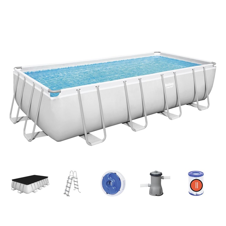 BESTWAY Power Steel Rectangular Pool Set - 56670 (488x244x122cm) BESTWAY Power Steel Rectangular Pool Set - 56670 (488x244x122cm)