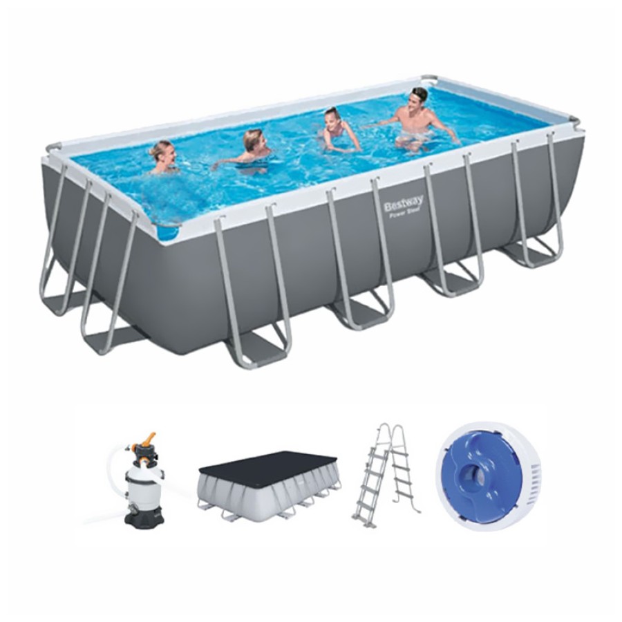 BESTWAY Rectangular Pool Set - 56671 (488x244x122cm) BESTWAY Rectangular Pool Set - 56671 (488x244x122cm)