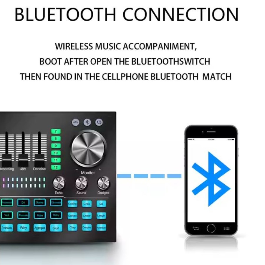 Bluetooth A2 Live Sound Card Audio Mixer