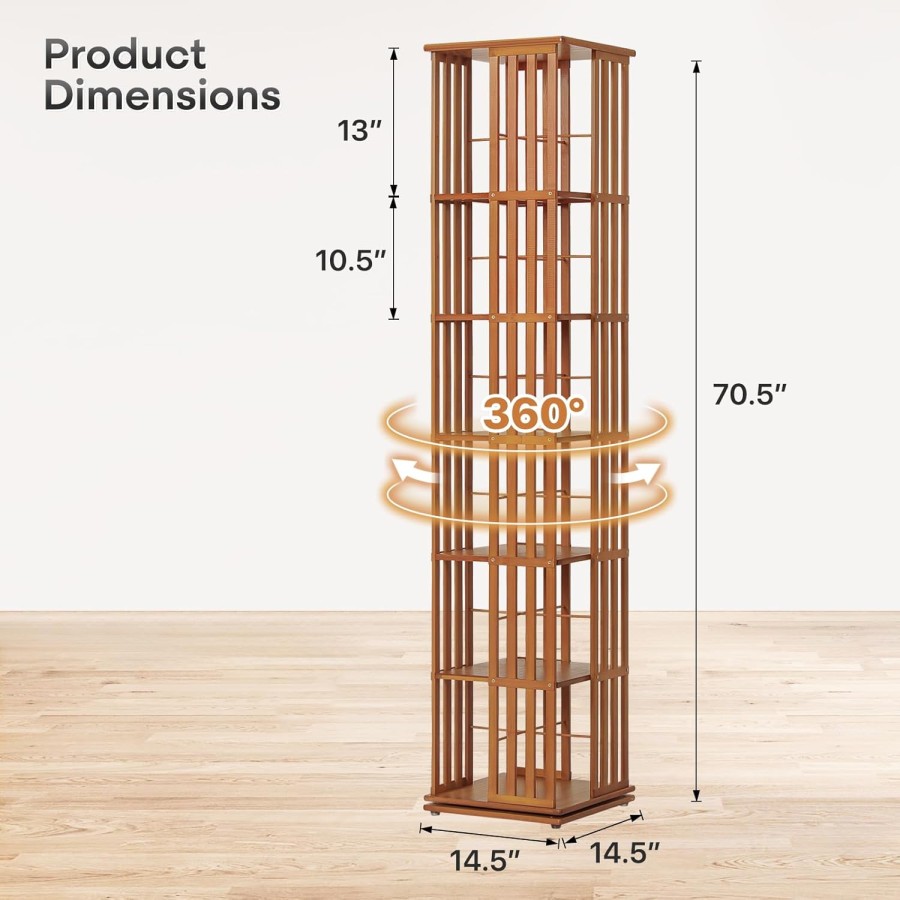 6-Tier Floorstanding Corner Bookcase