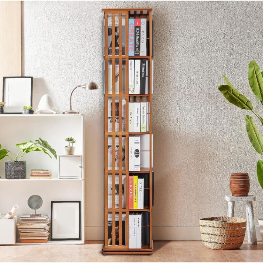 6-Tier Floorstanding Corner Bookcase