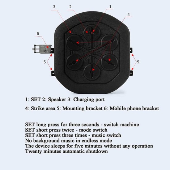 Electronic Boxing Wall Target Boxing Machine Music with Boxing Glove