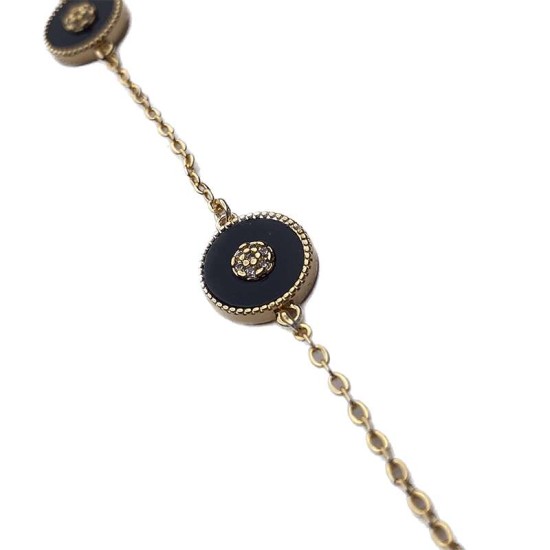 Jewellery Sterling Round Charm Bracelet Gold tone