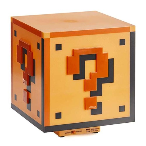 Paladone Super Mario Bros Question Block Night Light Table Lamp