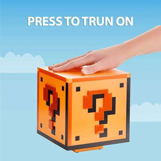 Paladone Super Mario Bros Question Block Night Light Table Lamp