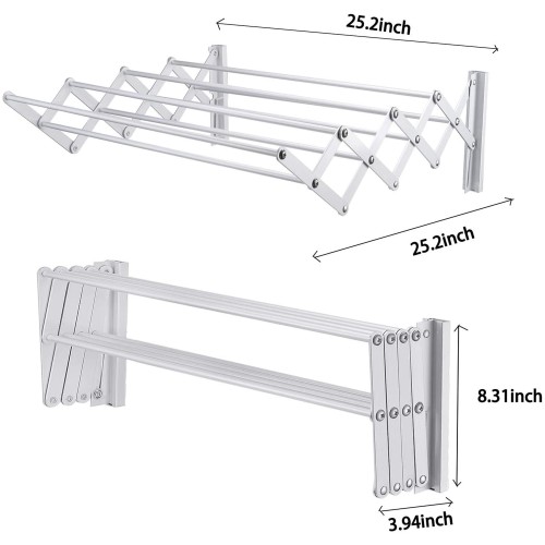 Wall Mount Clothes Drying Laundry Rack