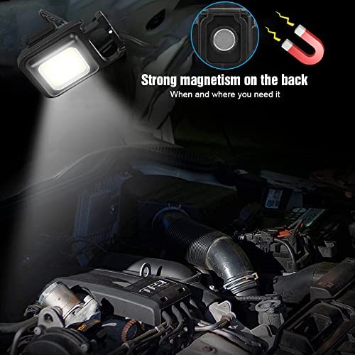 Mini COB LED Flashlight Keychain Rechargeable