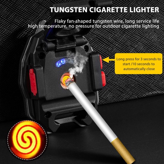 Mutifuction Portable LED Keychain Light COB Flashlight With Cigerate Lighter