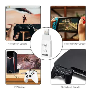 Connectique et chargeur console Nintendo Convertisseur Adaptateur Coov DS50  Bluetooth de manette de jeu sans fil Contrôleur PS5 vers PS4 / Switch / PC  - blanc