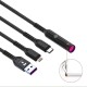 3 In 1 USB Cable With Vehicle Cigarette Lighter,