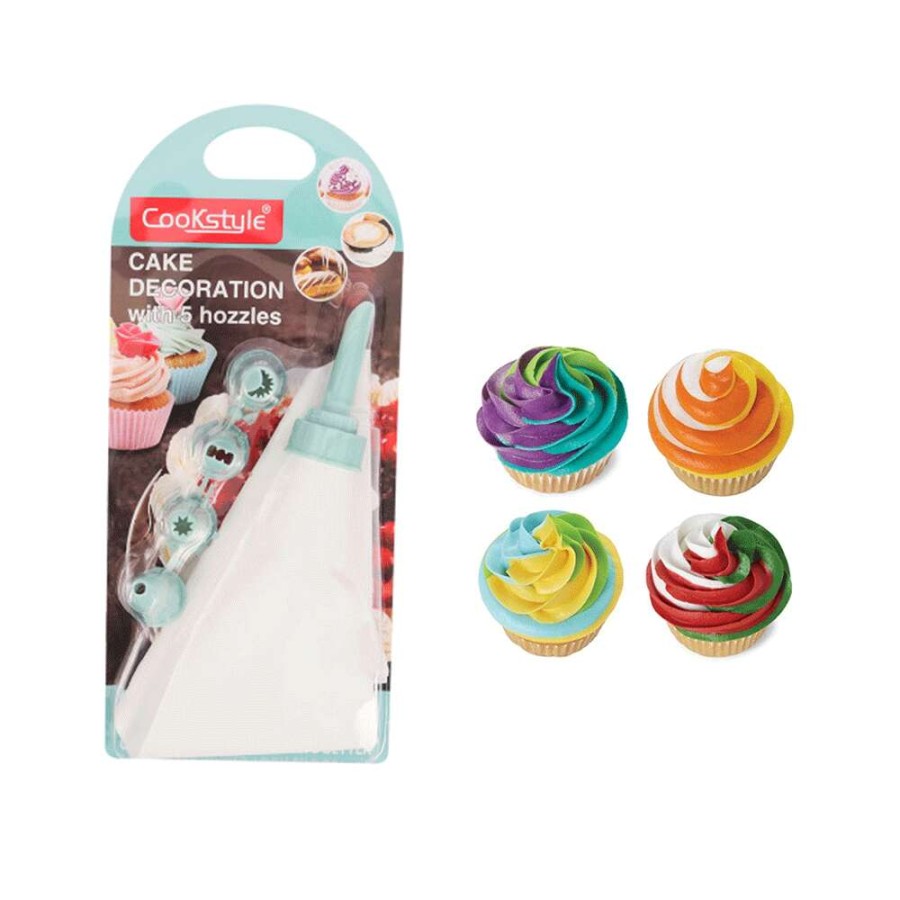 Cake Decoration With 5 Hozzles