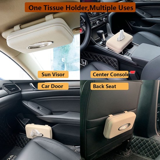 Car Leather Tissue Holder