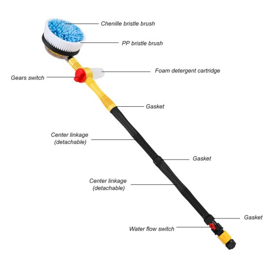 Car Wash Brush Long Handle & Soap Dispenser