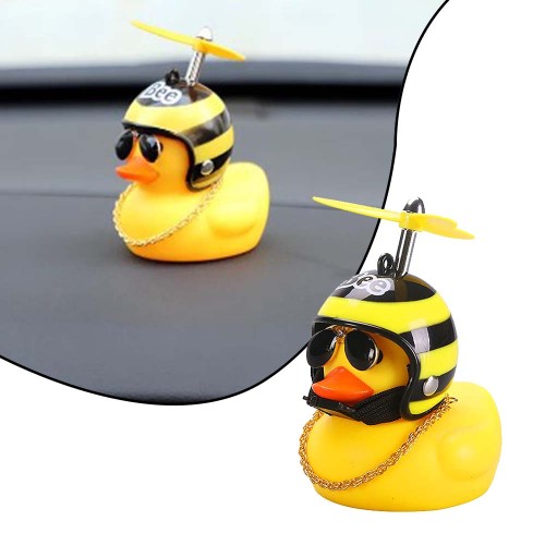 Rubber Duck Toy Car Bees Helmet Car Dashboard