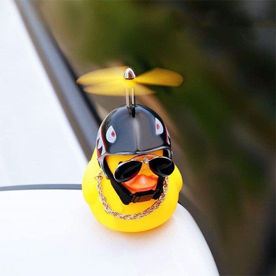Rubber Duck Toy Car Shark Helmet Car Dashboard
