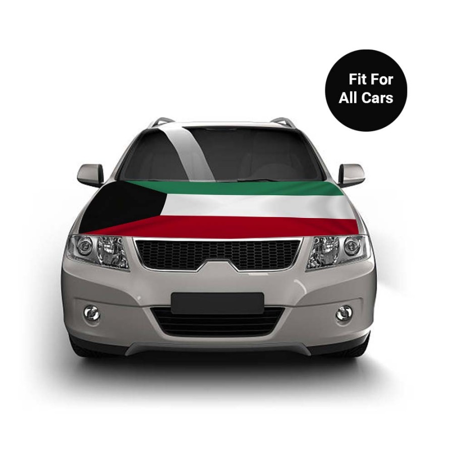 Kuwait Flag Car Hood Cover (Fits For All Cars)