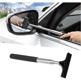 Portable and retractable rearview mirror wiper - Black in 2023